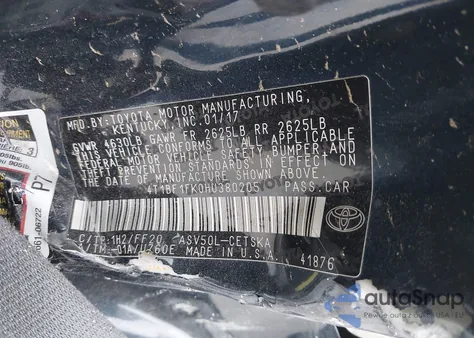 2017 Toyota Camry Se from USA, damaged, VIN 4T1BF1FK0HU380205